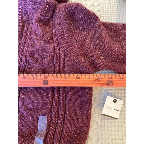 St. John’s Bay Cable  Knit Sweater Dress Burgundy Flecked Size Large NEW Cute! - Picture 10 of 12